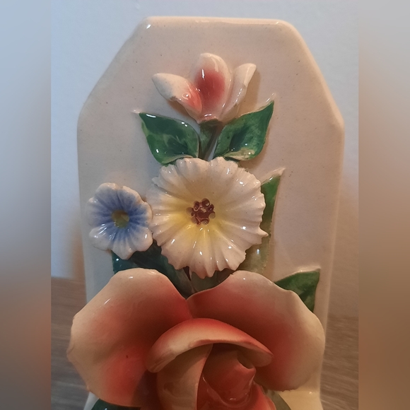 Vintage Capodimonte Italian Floral Porcelain Bookends - Picture 8 of 16